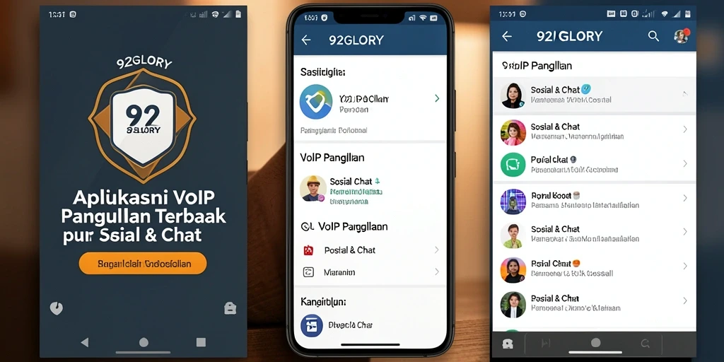 Antarmuka aplikasi 92GLORY yang user-friendly untuk VoIP Panggilan.