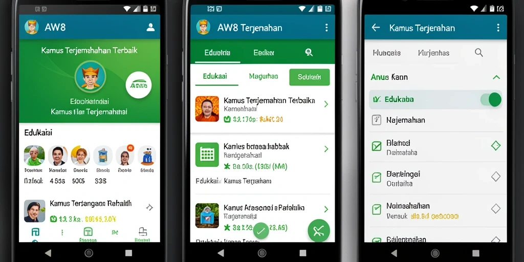 Antarmuka pengguna AW8 yang intuitif untuk terjemahan bahasa.