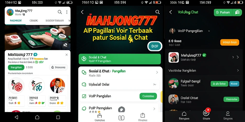 Antarmuka pengguna MAHJONG777 dengan fitur VoIP Panggilan yang intuitif.
