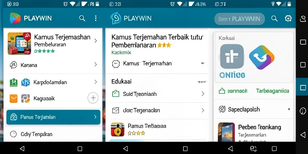 Antarmuka PLAYWIN yang intuitif dengan fungsi Kamus Terjemahan.