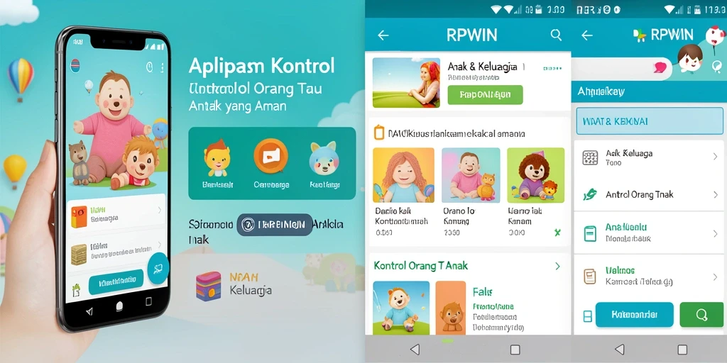 Tampilan antarmuka aplikasi yang intuitif untuk kontrol orang tua.