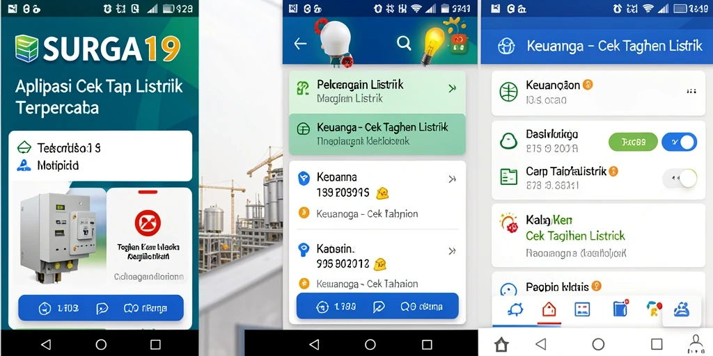Antarmuka aplikasi Cek Tagihan Listrik SURGA19 yang intuitif.